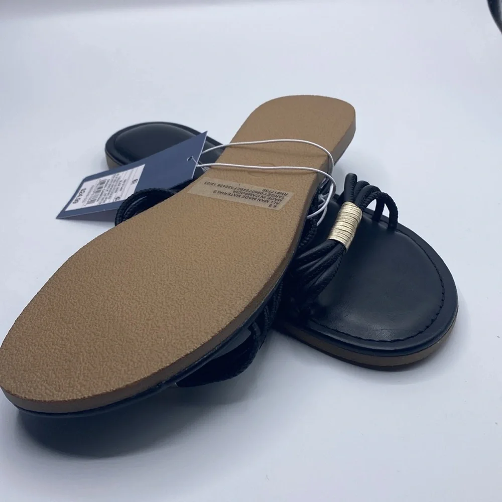 Universal Thread Aura Two Band Slide Sandals Black